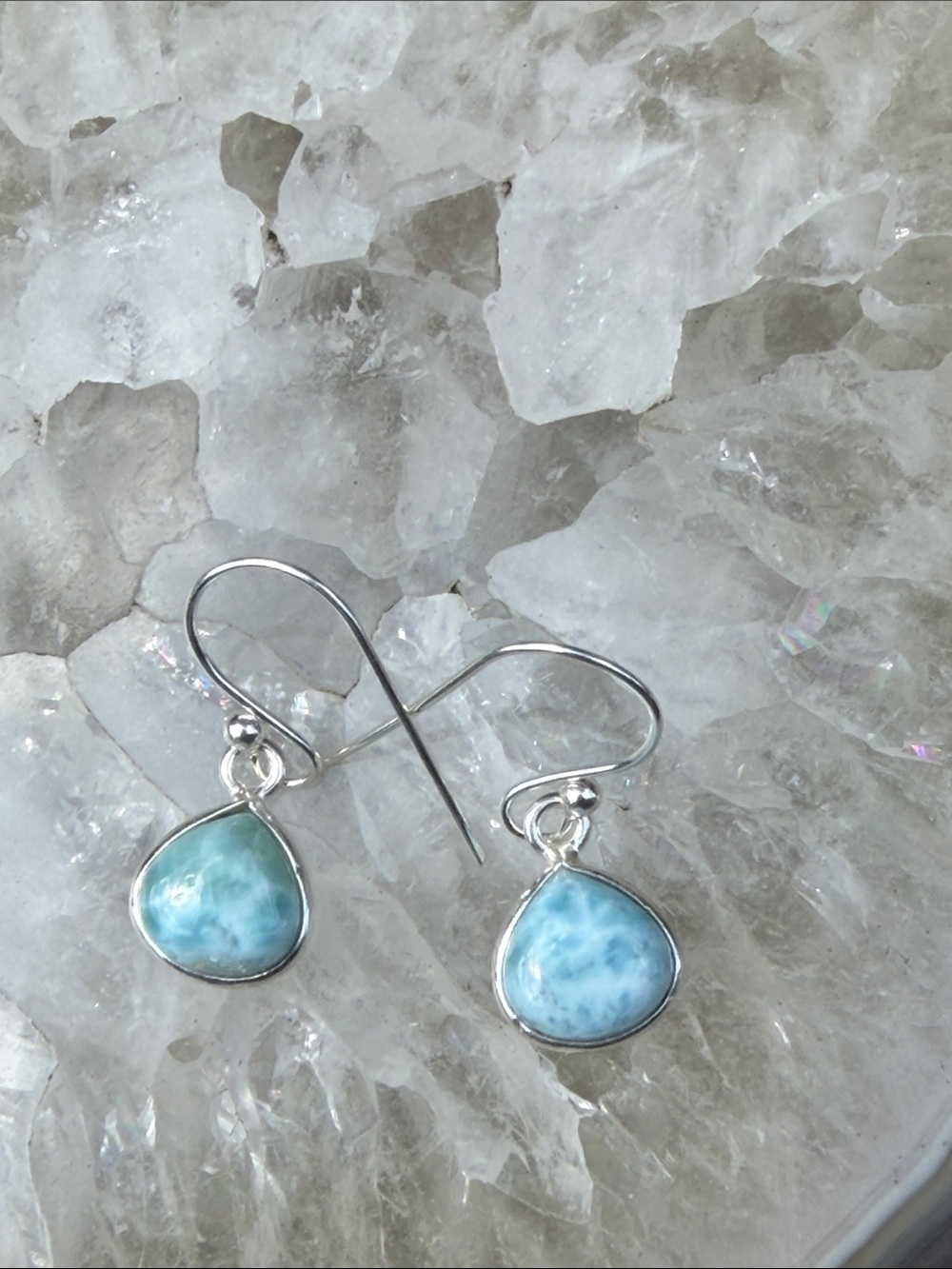 Larimar 925 Sterling Silver Earrings